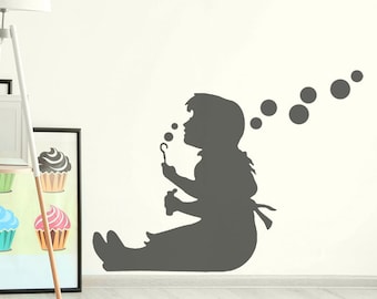 Banksy Girl with Bubbles Wall Stencil: Large Urban Art Decor