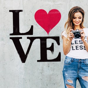 LOVE Wall Stencil: Teen Room Decor Art Painting