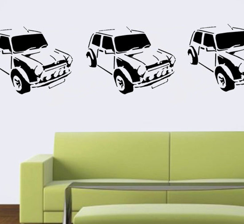 Mini Cooper Stencil, Vintage Retro Iconic, Home Decor & Art Stencil for Painting Walls, Fabrics and Furniture Reusable By Ideal Stencils image 2