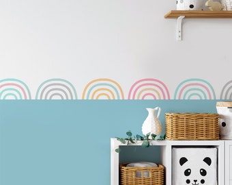 Rainbows Border Stencil: Nursery & Kids Room Wall Decor