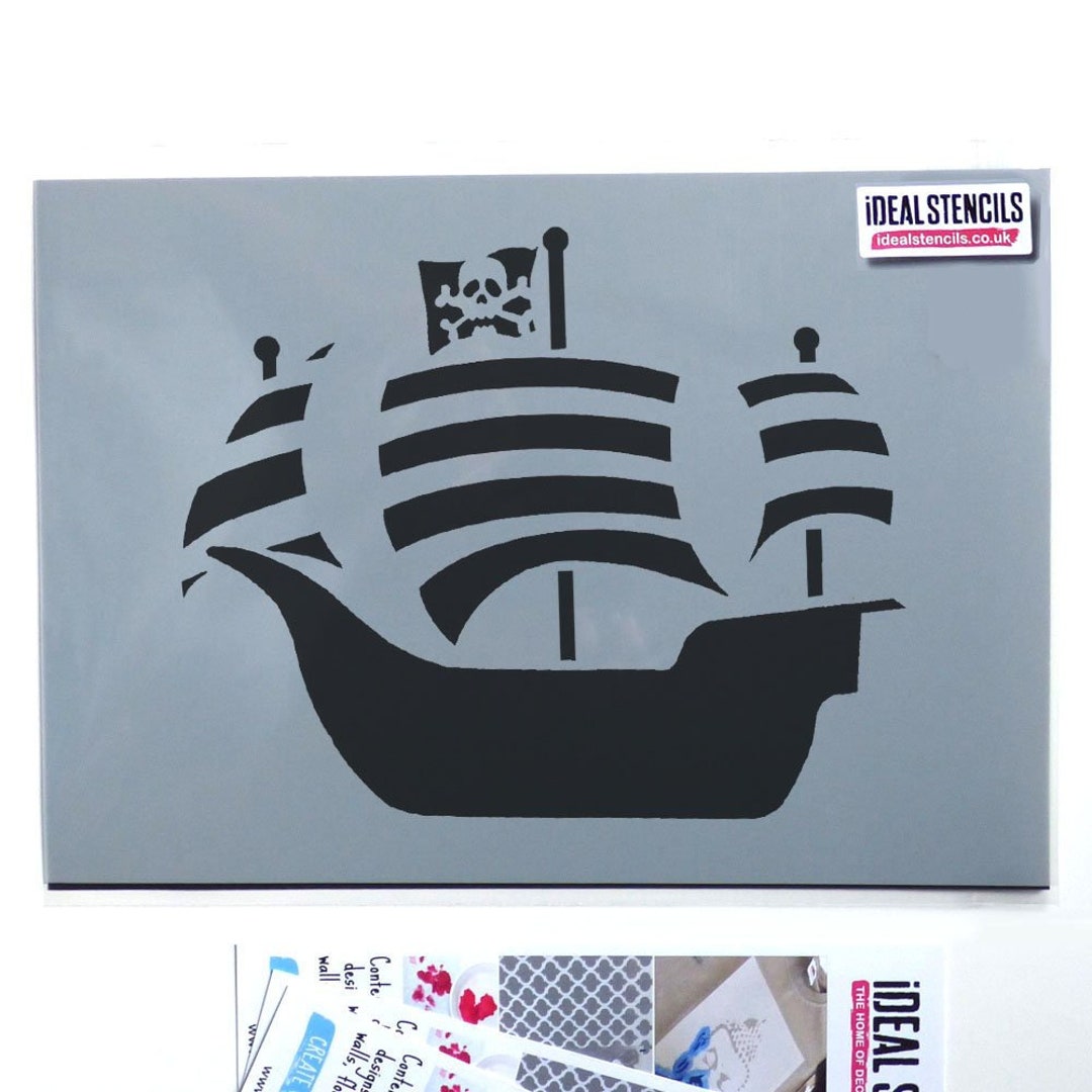 Pirate Ship Stencil, Nautical Decor, Home Decor Painting Stencil for ...