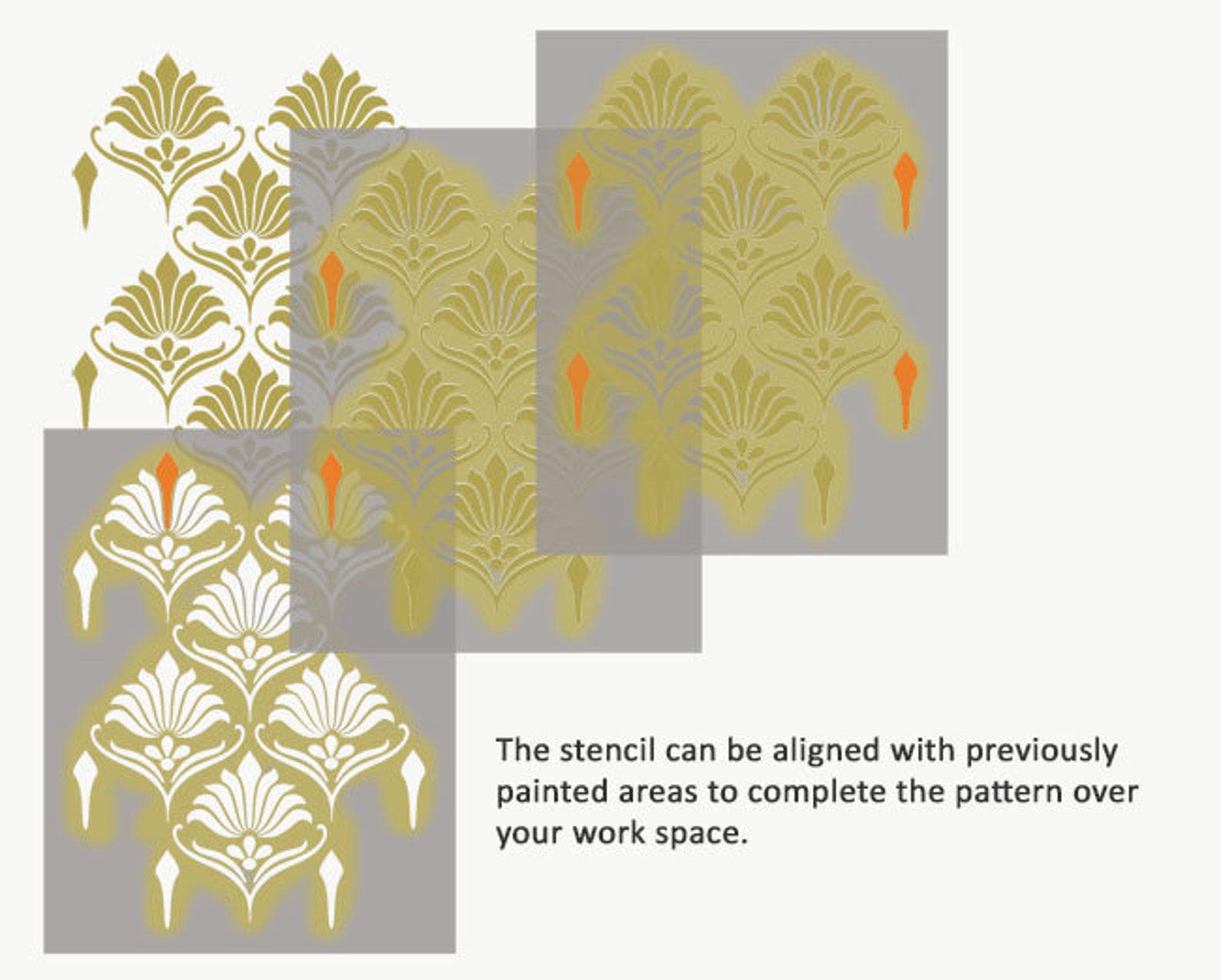 Art Nouveau Pattern Stencil Vintage Style Allover Wall Etsy