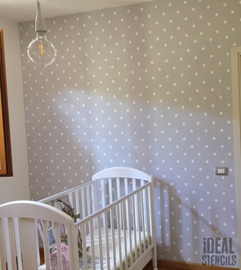 Polka Dot Nursery Stencil Painting Stencil for Nursery Walls Etsy