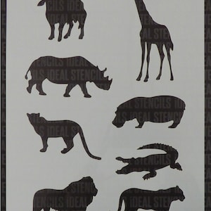 African Animals Stencil Set | Craft Sheet Home Decor Painting | Safari Nursery Wall Decor | Large Painting Stencil | By Ideal Stencils