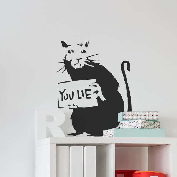 Banksy Rat Stencil: You Lie Graffiti Art, Reusable Mylar Stencil