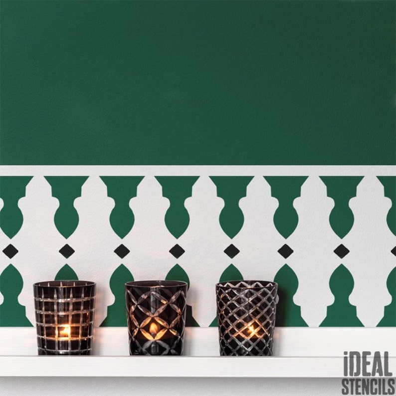 Moroccan border & inlay Pattern Stencil Wall Border and Etsy