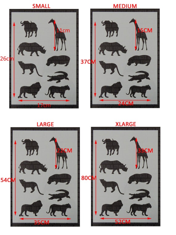 African Animals Stencil Set Craft Sheet Home Decor Painting - Etsy Hong Kong African Animals Stencil Set Craft Sheet Home Decor Painting - Etsy Hong Kong