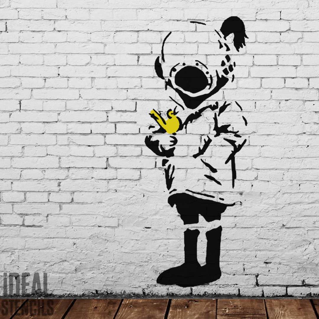 banksy-stencil-space-girl-girl-bird-home-decor-art-craft-paint-walls-fabrics-furniture-reusable-ideal-stencils-etsy