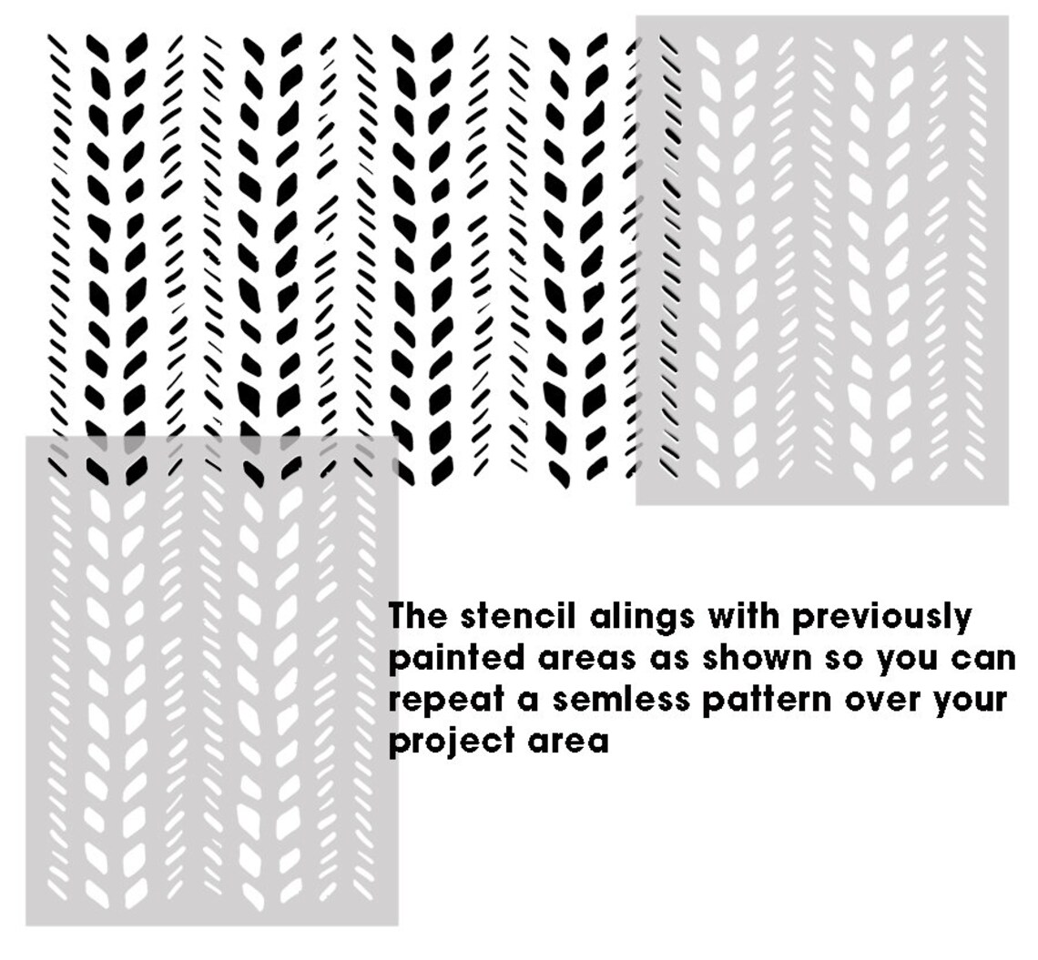 SKETCH Herringbone Pattern STENCIL Wall Decor Pattern Etsy