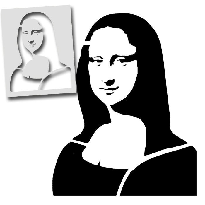 Stencil Banksy Mona Lisa Bazooka: Reusable Spray Paint Stencils