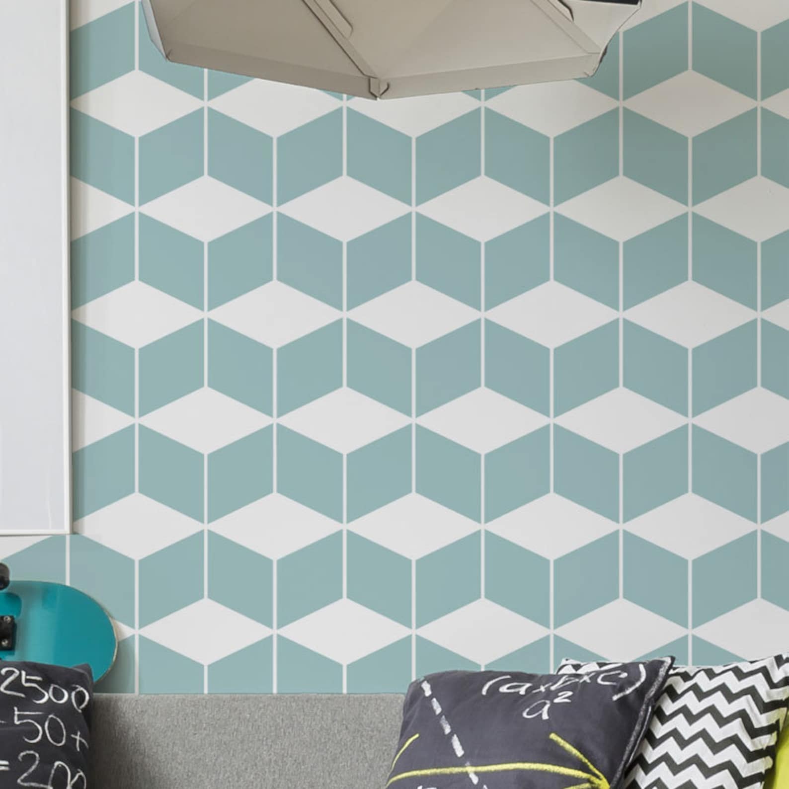 3D Cubes Pattern STENCIL / Geometric Wall Decor Stencil / Etsy UK
