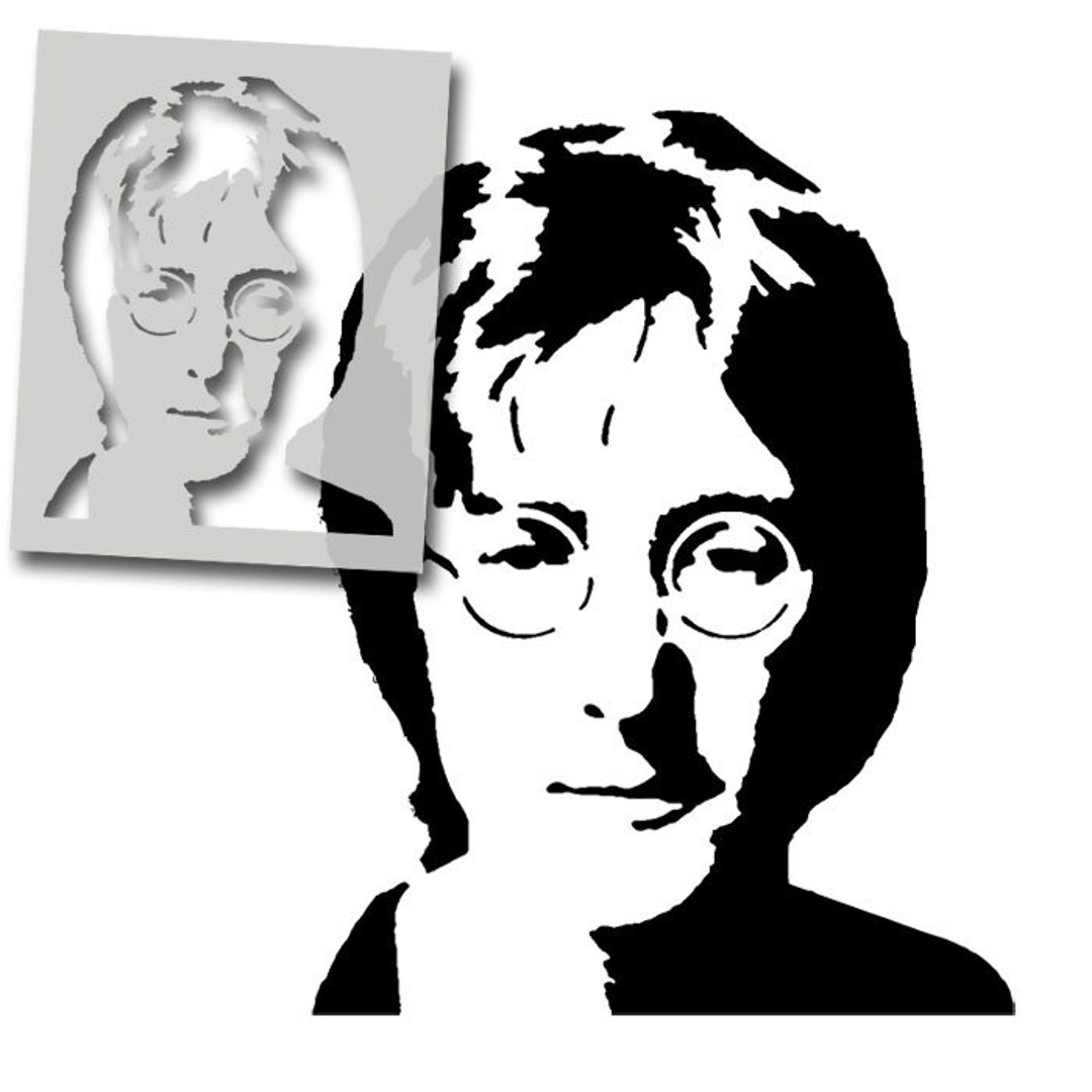 John Lennon Stencil Art And Decor Stencil Paint Walls Fabrics John Lennon Stencil Art And Decor Stencil Paint Walls Fabrics