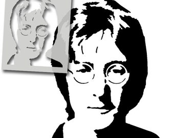 John Lennon Stencil, Art and Decor Stencil, Paint Walls, Fabrics & Furniture, Reusbable Washable, Many Size Options, By Ideal Stencils