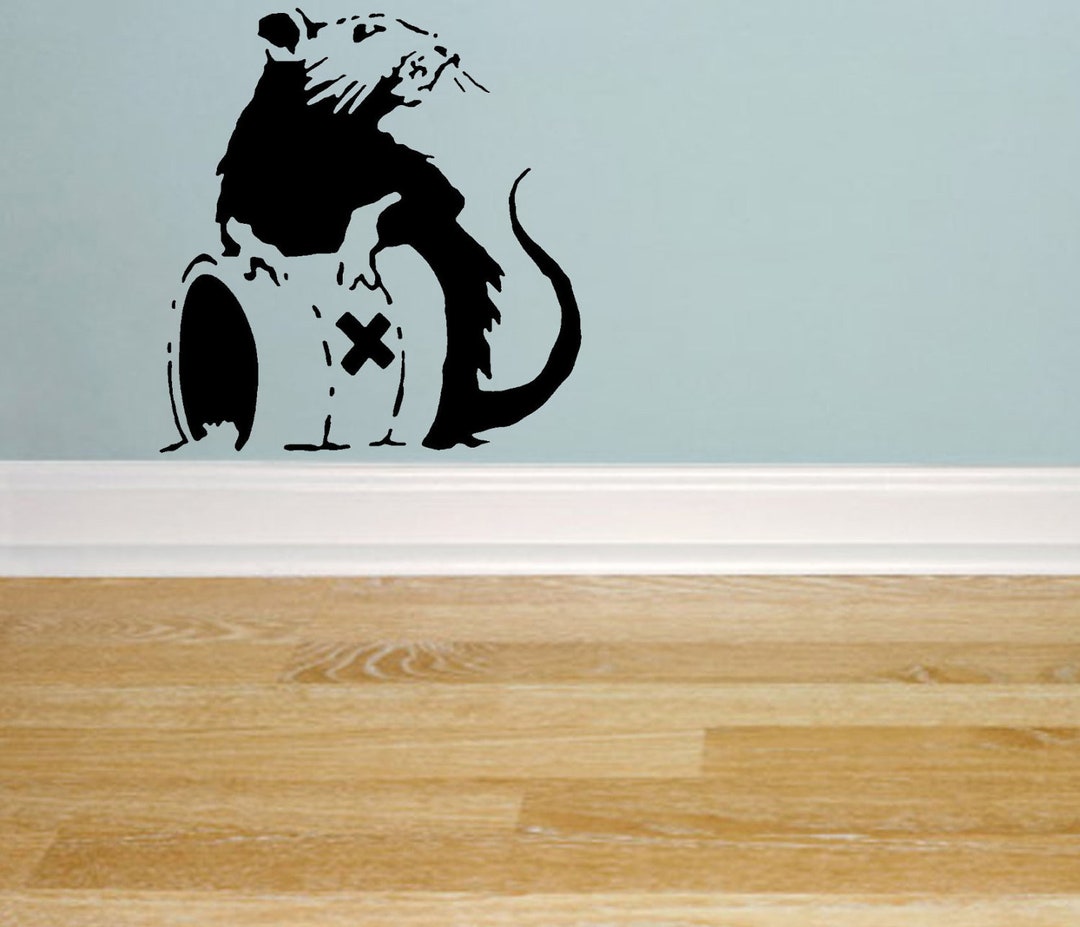 Banksy Stencil Toxic Rat Reusable. Paint Walls Fabrics & Furniture With Banksy Rats, Replica