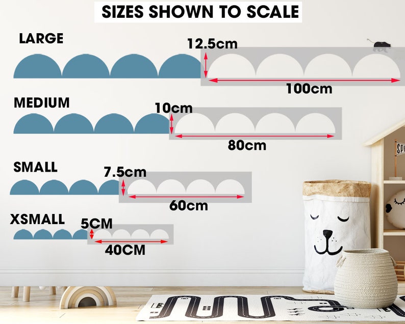 Scallop Border Wall Stencil Nursery Room Decor as Featured Etsy UK