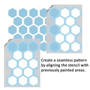 Honeycomb pattern STENCIL, Wall Painting Home Decor, Decorate Walls Floors Fabrics & Furniture, Reusable Home Decor and Craft Stencil image 3