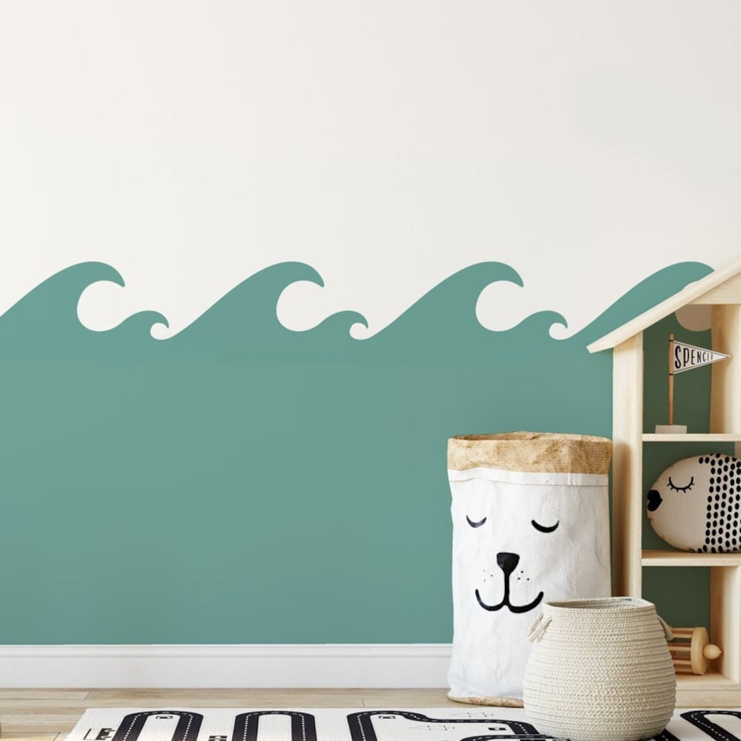 CRASHING WAVES Wall Border Stencil, Paint Perfect Wave Nursery Kids