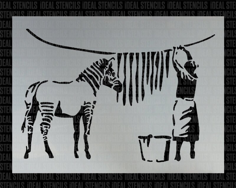 Banksy Zebra Wash Graffiti Stencil - Reusable Home Decor Art - Etsy