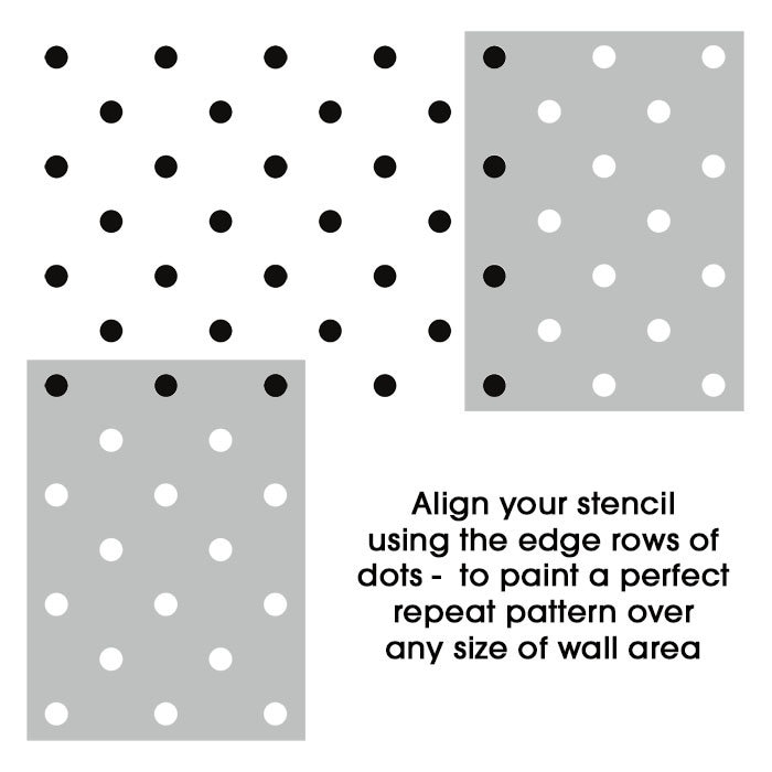 1/2 POLKA DOTS STENCIL, Polka Dots Template, Painting Stencil
