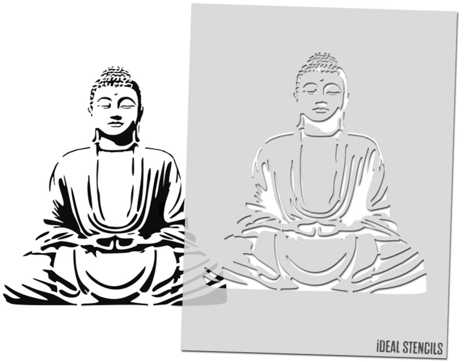 Buddha Meditating Stencil Home Wall Decor Art Craft Stencil Etsy