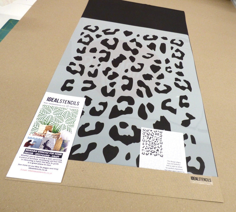 Cheetah Leopard Allover Spots Wall Stencil for Animal Print Decor