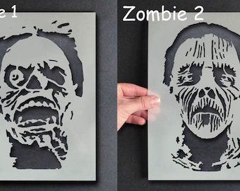 Zombie Stencil, Halloween Holiday Decor Stencil, Art Craft, Painting, Various sizes, Reusable Mylar Stencils