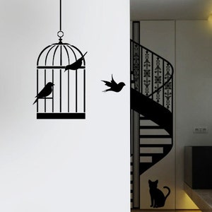 Bird Cage Stencil, bird cage decor, painting stencil, wall décor stencil. large wall stencil, furniture stencil, Home Decor Craft image 2