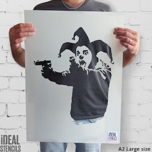 Banksy Insane Clown Stencil: Reusable Wall Art Decor