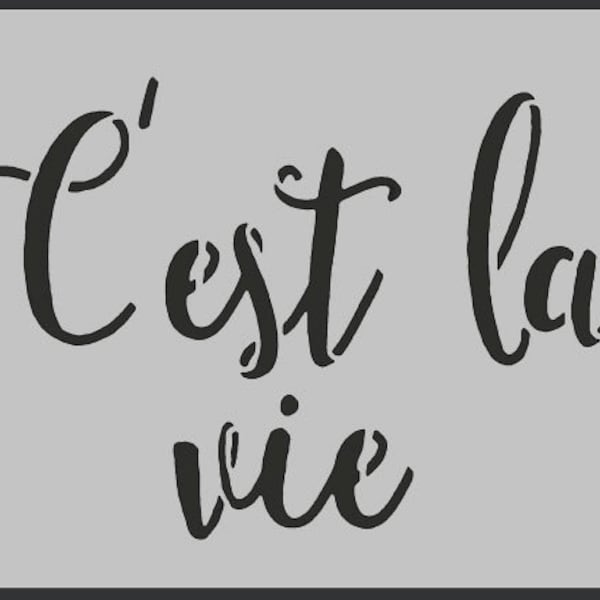 stencil, french, shabby chic vintage, C'est La Vie Thats life, furniture stencil, wall painting art craft stencil