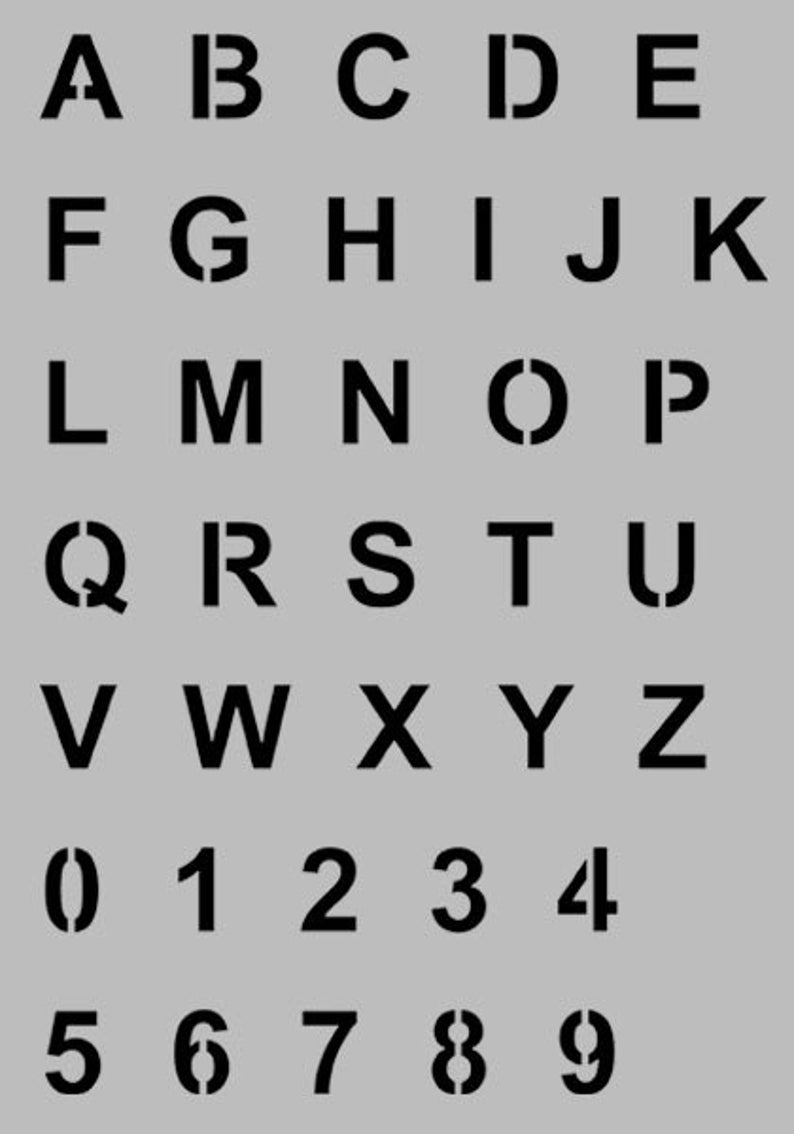 Alphabet Stencils Letter Number Stencil Mylar Stencils Etsy UK