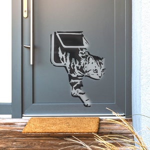 Banksy Cat Flap Stencil: Reusable Graffiti Wall Art