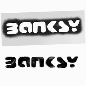 Banksy Name Stencil, Banksy Tag, Signature Spray Painting, Home Decor Art Stencil, Interior, exterior use