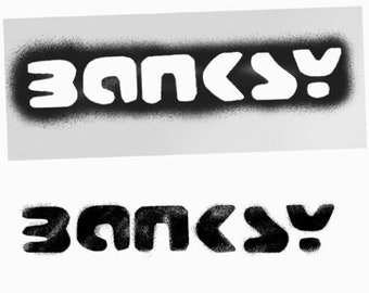 Banksy Name Stencil, Banksy Tag, Signature Spray Painting, Home Decor Art Stencil, Interior, exterior use