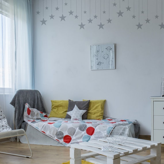 Hanging Stars Stencil Nursery Decorating Paint Walls Bespoke Home Decor