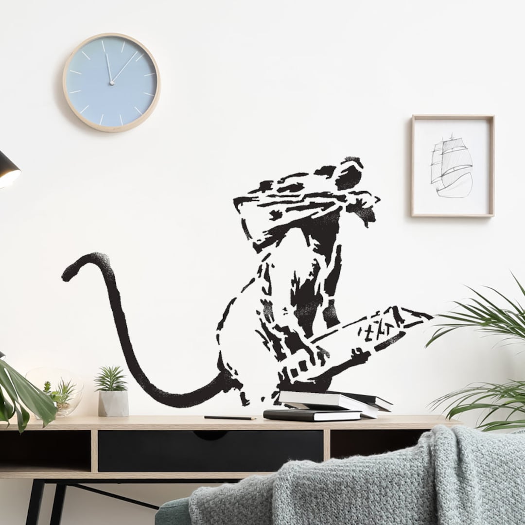 BANKSY Wall Decal Rat With Heart, Banksy Decal, Graffiti Rat, Street Art  Wall Sticker, Banksy Stencil-style Urban-wall-decor 