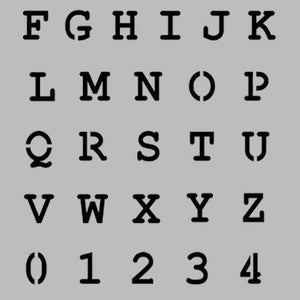 Courier Font Alphabet Stencils: Mylar Letter Number Stencil