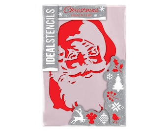 Santa Claus Stencil A4 A3 Size 190 Micron Mylar Reusable Flexible Decor ...