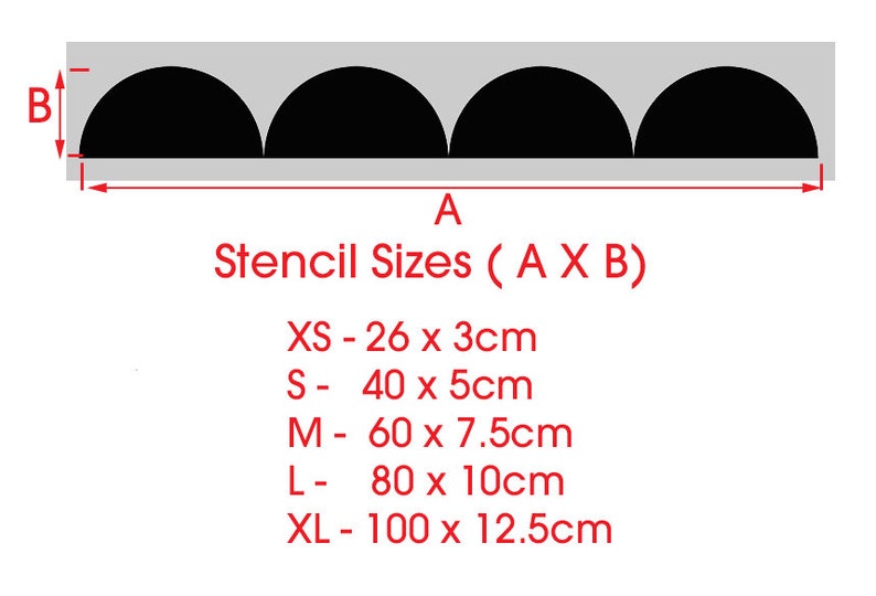 Scallop Border Wall Stencil Nursery Room Decor Large Modern Etsy UK