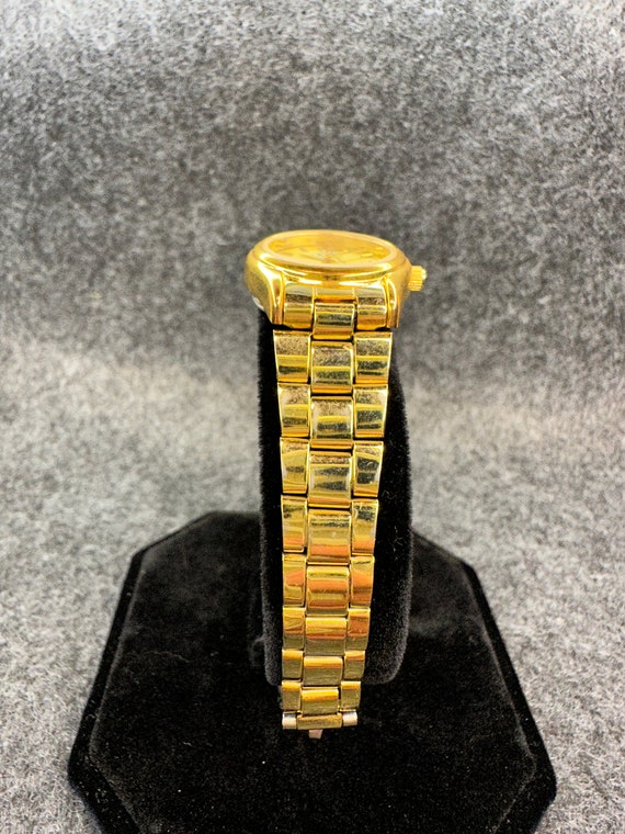 Ladies 23mm Tozaj rare quartz vintage gold wristw… - image 4