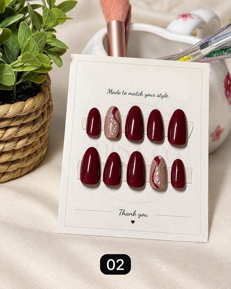 Custom Nail Set Custom Press on Nails, Personalized Nail Sets, Reusable False Nails ...