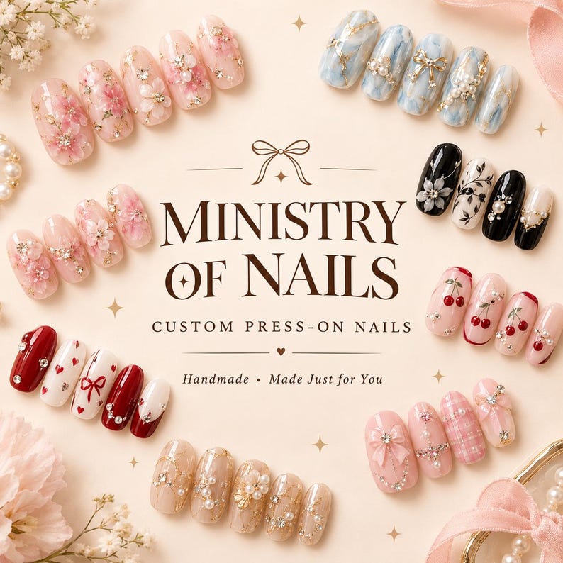 Custom Nail Set Custom Press on Nails, Personalized Nail Sets, Reusable False Nails ...