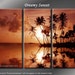 Framed Huge 3 Panel Modern Ocean Palm Dreamy Sunset Giclee Canvas Print - Ready to Hang