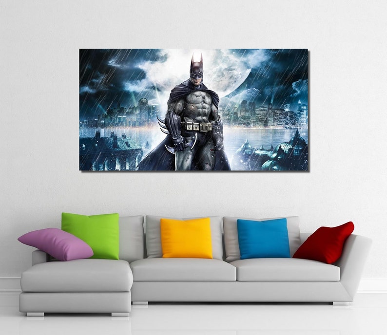 Framed Batman DC Comics Super Hero Wall Canvas Art Batman Etsy