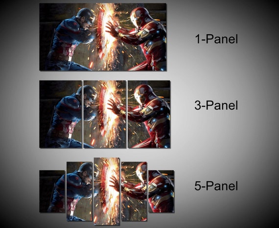 Framed Captain America Civil War Vs Iron Man Marvel Super Hero Etsy