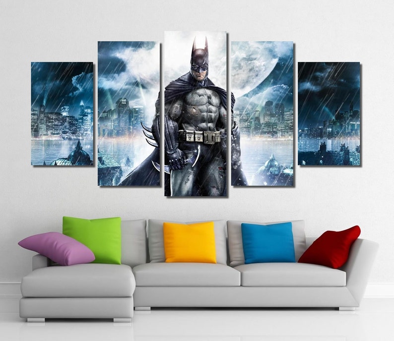 Framed Batman DC Comics Super Hero Wall Canvas Art Batman Etsy