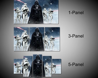 Framed Star Wars Darth Vader Stormtrooper Wall Canvas Art - Ready to Hang