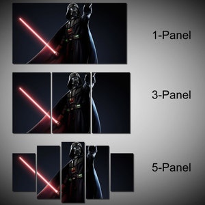 Framed Star Wars Darth Vader Anakin Skywalker Lightsaber Wall Canvas Art - Ready to Hang