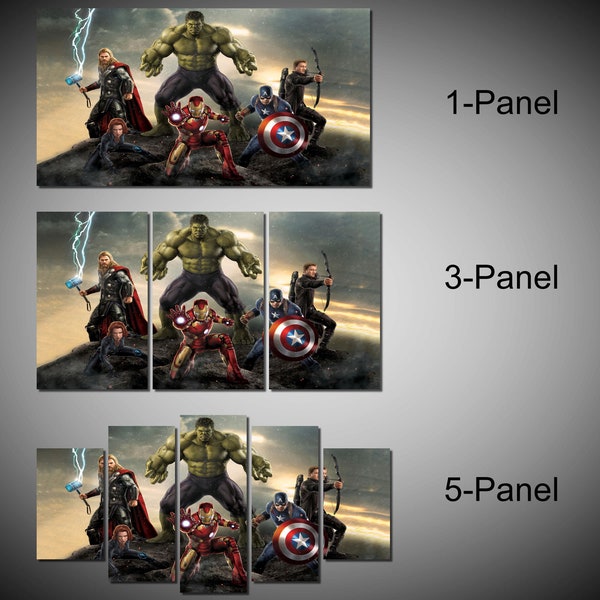 Framed Marvel Avengers Super Hero, Captain America, Iron Man, Hulk, Thor, Hawkeye Wall Canvas Art