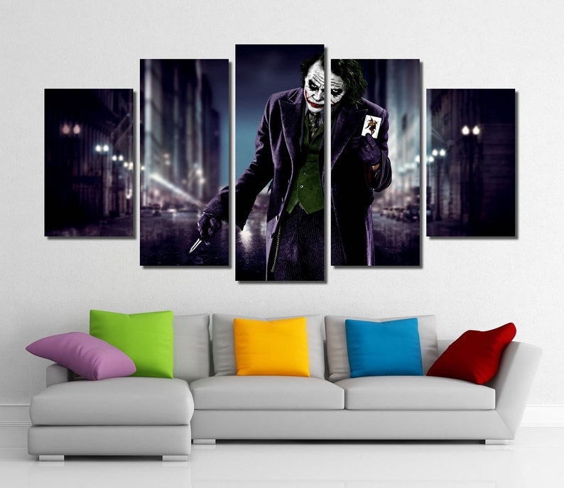 Framed Joker DC Comic Super Villain Joker Print Joker Canvas Etsy