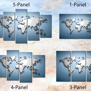 Framed Canvas Art - World Map Travel Map 3D - Ready to Hang